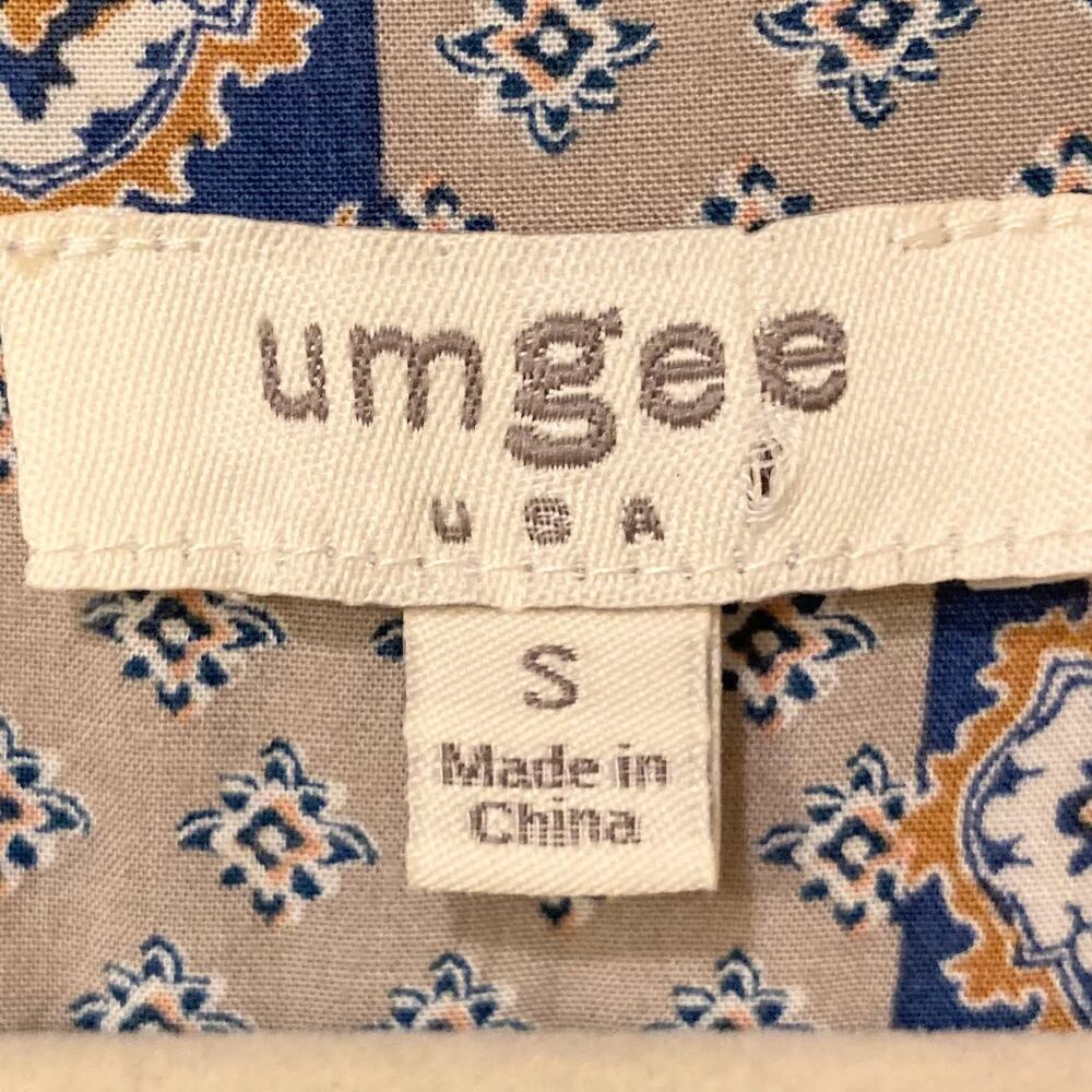 Umgee USA Women's Patterned Button-Up Short-Sleeve Bohemian Top Size Small EUC - Picture 2 of 8